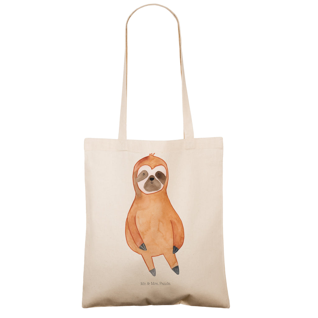 Tragetasche Faultier Zufrieden Beuteltasche, Beutel, Einkaufstasche, Jutebeutel, Stoffbeutel, Faultier, Faultier Geschenk, Faultier Deko, Faultiere, faul, Lieblingstier, Pause, relaxen, Glück, glücklich, zufrieden, happy, Zufriedenheit, Gelassenheit, Ruhe, Frieden