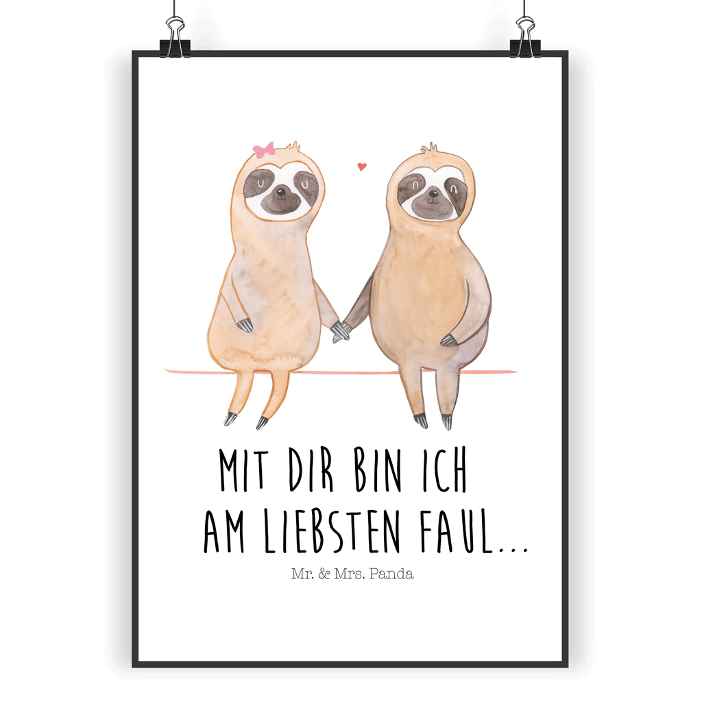 Poster Faultier Pärchen Poster, Wandposter, Bild, Wanddeko, Küchenposter, Kinderposter, Wanddeko Bild, Raumdekoration, Wanddekoration, Handgemaltes Poster, Mr. & Mrs. Panda Poster, Designposter, Kunstdruck, Posterdruck, Faultier, Faultier Geschenk, Faultier Deko, Faultiere, faul, Lieblingstier, Liebe, Liebespaar, Faultierliebe, Faultierpärchen, verliebt, verlobt, gemeinsam, relaxen, Pärchen, Beziehung, Langsamkeit