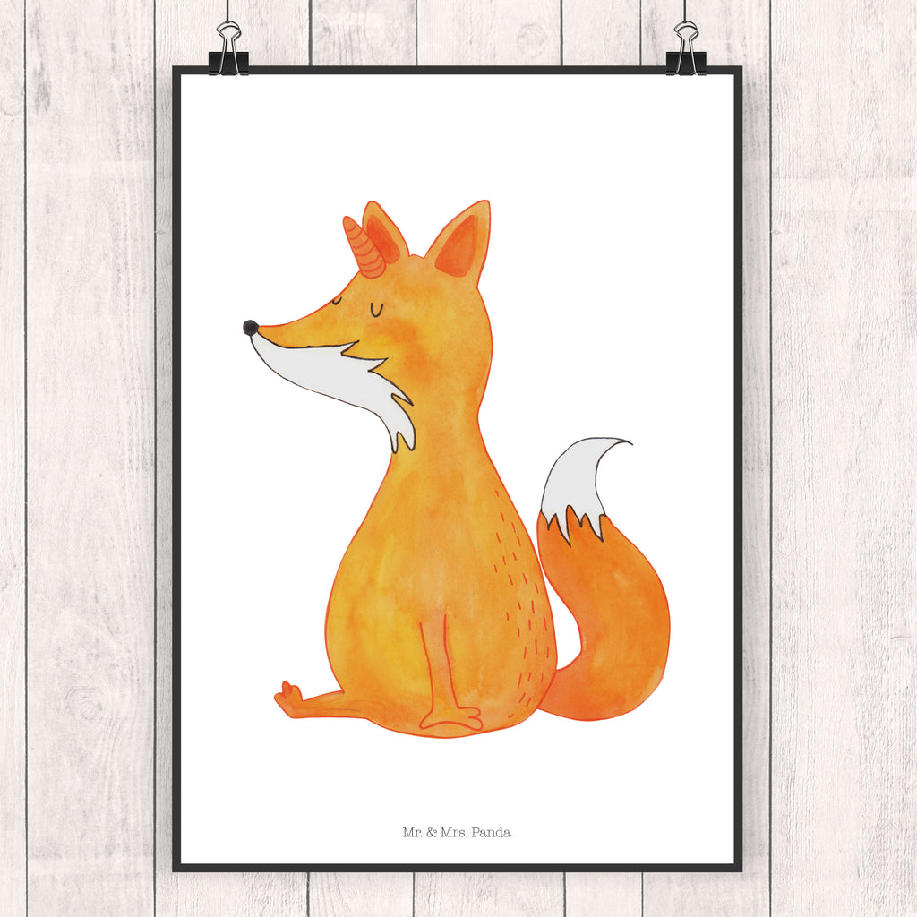 Poster Fuchshörnchen Poster, Wandposter, Bild, Wanddeko, Küchenposter, Kinderposter, Wanddeko Bild, Raumdekoration, Wanddekoration, Handgemaltes Poster, Mr. & Mrs. Panda Poster, Designposter, Kunstdruck, Posterdruck, Einhorn, Einhörner, Einhorn Deko, Pegasus, Unicorn, Fuchs, Unicorns, Fuchshörnchen, Fuchshorn, Foxycorn, Füchse