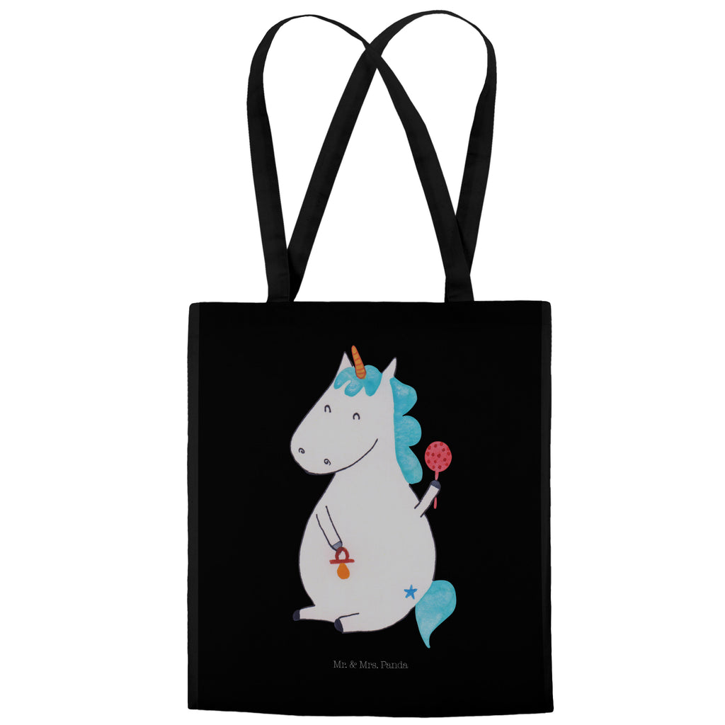 Tragetasche Einhorn Baby Beuteltasche, Beutel, Einkaufstasche, Jutebeutel, Stoffbeutel, Einhorn, Einhörner, Einhorn Deko, Pegasus, Unicorn, Mutter, Geburt, Geburtstag, erstes Kind, Baby, Babyglück, Nachwuchs, Eltern, Party, Kind, Schnuller