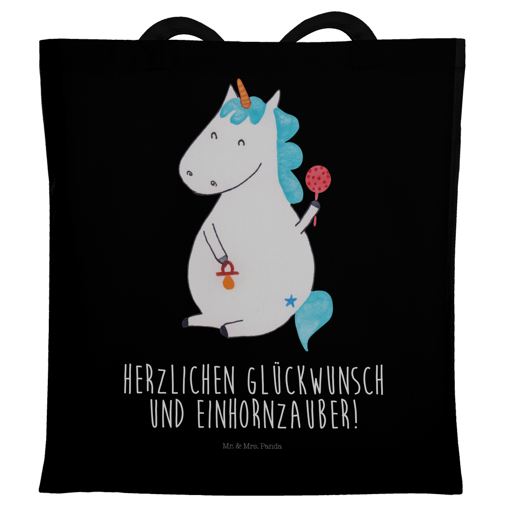 Tragetasche Einhorn Baby Beuteltasche, Beutel, Einkaufstasche, Jutebeutel, Stoffbeutel, Einhorn, Einhörner, Einhorn Deko, Pegasus, Unicorn, Mutter, Geburt, Geburtstag, erstes Kind, Baby, Babyglück, Nachwuchs, Eltern, Party, Kind, Schnuller