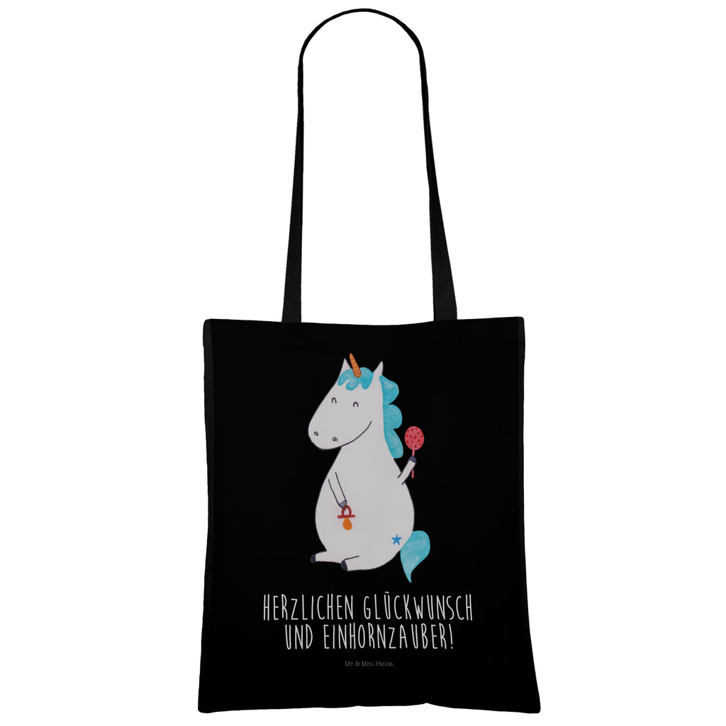 Tragetasche Einhorn Baby Beuteltasche, Beutel, Einkaufstasche, Jutebeutel, Stoffbeutel, Einhorn, Einhörner, Einhorn Deko, Pegasus, Unicorn, Mutter, Geburt, Geburtstag, erstes Kind, Baby, Babyglück, Nachwuchs, Eltern, Party, Kind, Schnuller