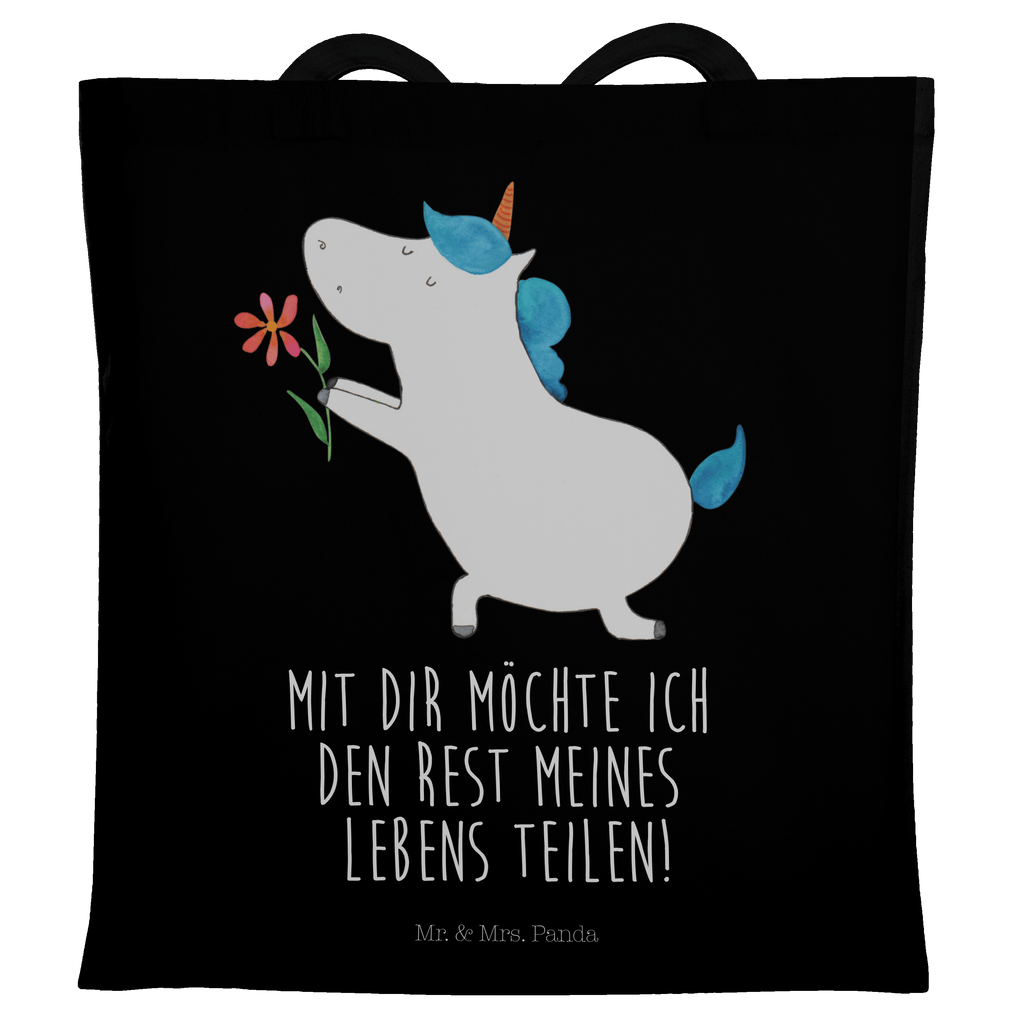 Tragetasche Einhorn Blume Beuteltasche, Beutel, Einkaufstasche, Jutebeutel, Stoffbeutel, Einhorn, Einhörner, Einhorn Deko, Pegasus, Unicorn, Liebe, Liebesbeweis, Antrag, Heiratsantrag, Verlobung, Ehepaar, Pärchen, Partner, Freund, Freundin, Ehe, heiraten