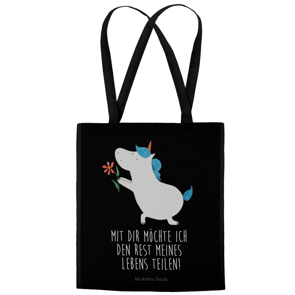 Tragetasche Einhorn Blume Beuteltasche, Beutel, Einkaufstasche, Jutebeutel, Stoffbeutel, Einhorn, Einhörner, Einhorn Deko, Pegasus, Unicorn, Liebe, Liebesbeweis, Antrag, Heiratsantrag, Verlobung, Ehepaar, Pärchen, Partner, Freund, Freundin, Ehe, heiraten