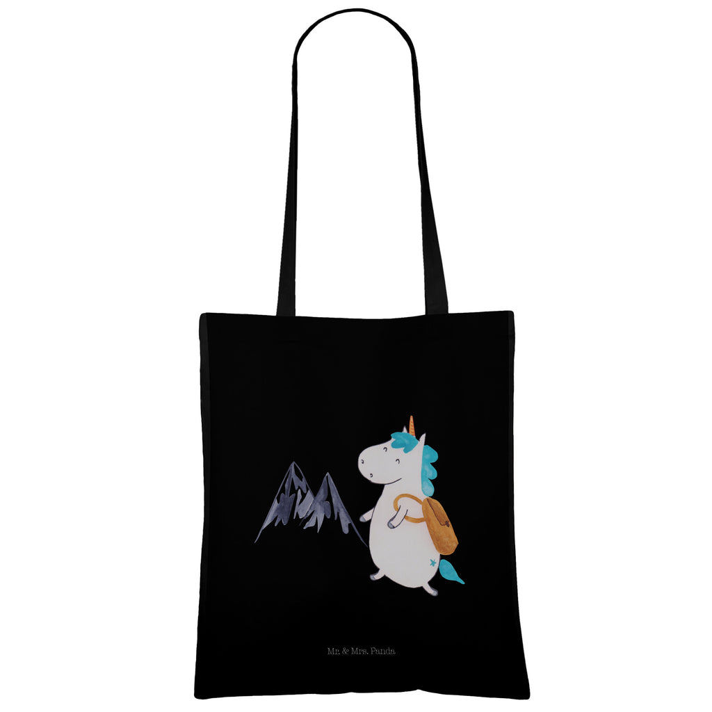 Tragetasche Einhorn Bergsteiger Beuteltasche, Beutel, Einkaufstasche, Jutebeutel, Stoffbeutel, Einhorn, Einhörner, Einhorn Deko, Pegasus, Unicorn, Bergsteiger, Abenteuer, Berge, Abenteurer, Weltenbummler, Weltreise, Reisen, Urlaub, Entdecker