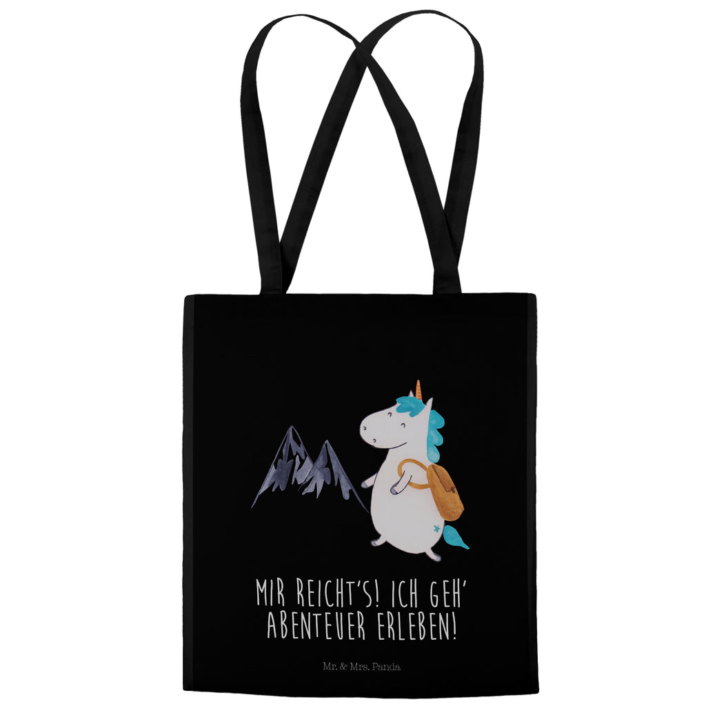 Tragetasche Einhorn Bergsteiger Beuteltasche, Beutel, Einkaufstasche, Jutebeutel, Stoffbeutel, Einhorn, Einhörner, Einhorn Deko, Pegasus, Unicorn, Bergsteiger, Abenteuer, Berge, Abenteurer, Weltenbummler, Weltreise, Reisen, Urlaub, Entdecker