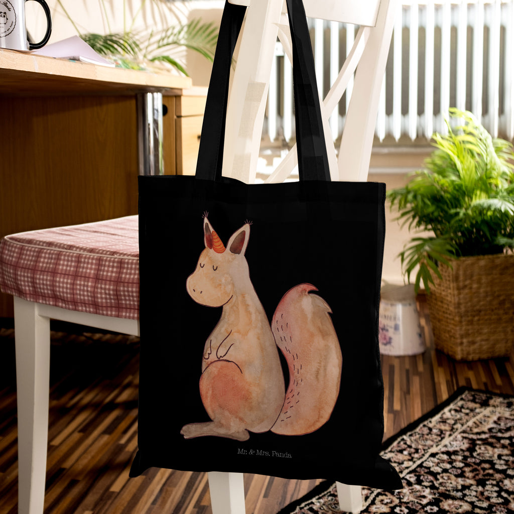 Tragetasche Einhörnchen Glaube Beuteltasche, Beutel, Einkaufstasche, Jutebeutel, Stoffbeutel, Einhorn, Einhörner, Einhorn Deko, Pegasus, Unicorn, Einhörnchen, Eichhörnchen, Eichhorn