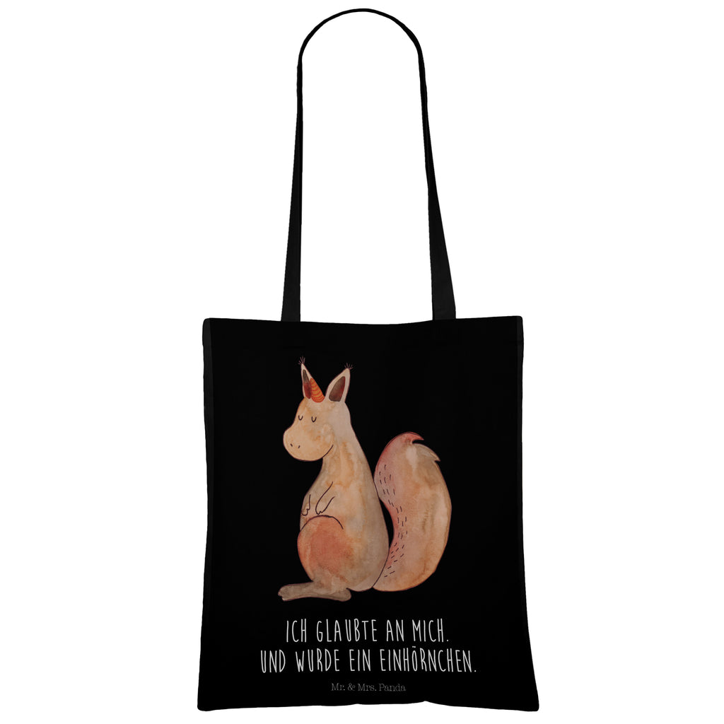 Tragetasche Einhörnchen Glaube Beuteltasche, Beutel, Einkaufstasche, Jutebeutel, Stoffbeutel, Einhorn, Einhörner, Einhorn Deko, Pegasus, Unicorn, Einhörnchen, Eichhörnchen, Eichhorn