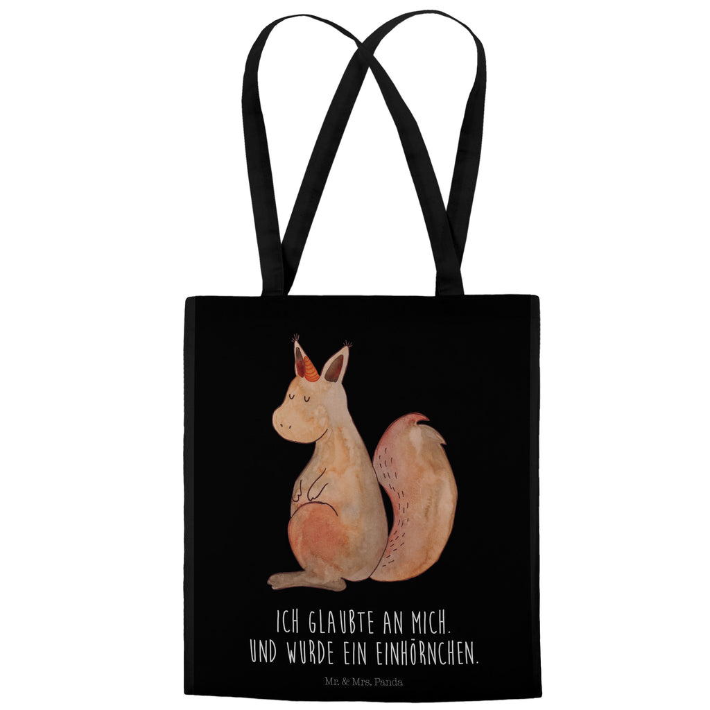 Tragetasche Einhörnchen Glaube Beuteltasche, Beutel, Einkaufstasche, Jutebeutel, Stoffbeutel, Einhorn, Einhörner, Einhorn Deko, Pegasus, Unicorn, Einhörnchen, Eichhörnchen, Eichhorn