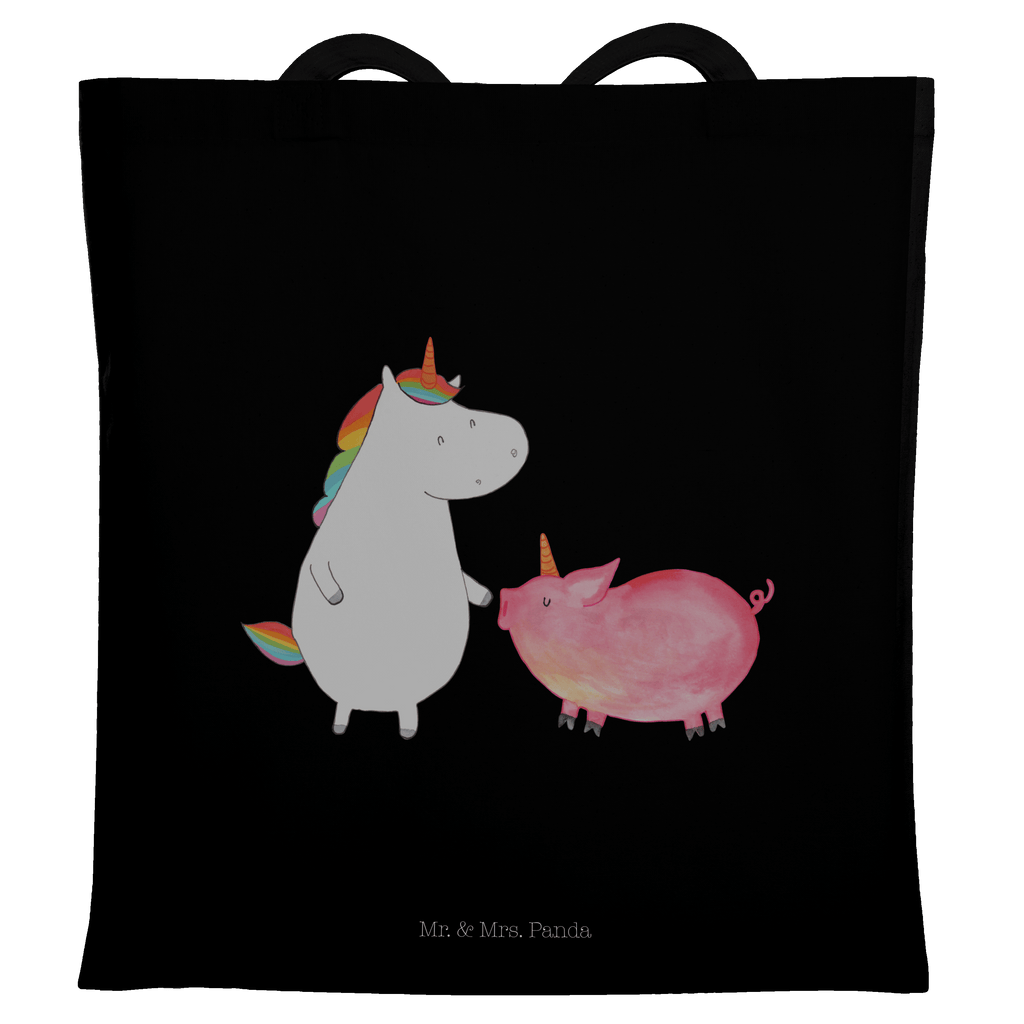 Tragetasche Einhorn + Schweinhorn Beuteltasche, Beutel, Einkaufstasche, Jutebeutel, Stoffbeutel, Einhorn, Einhörner, Einhorn Deko, Pegasus, Unicorn, Freundschaft, Schweinhorn, Schwein, Freundin, Schweinchen