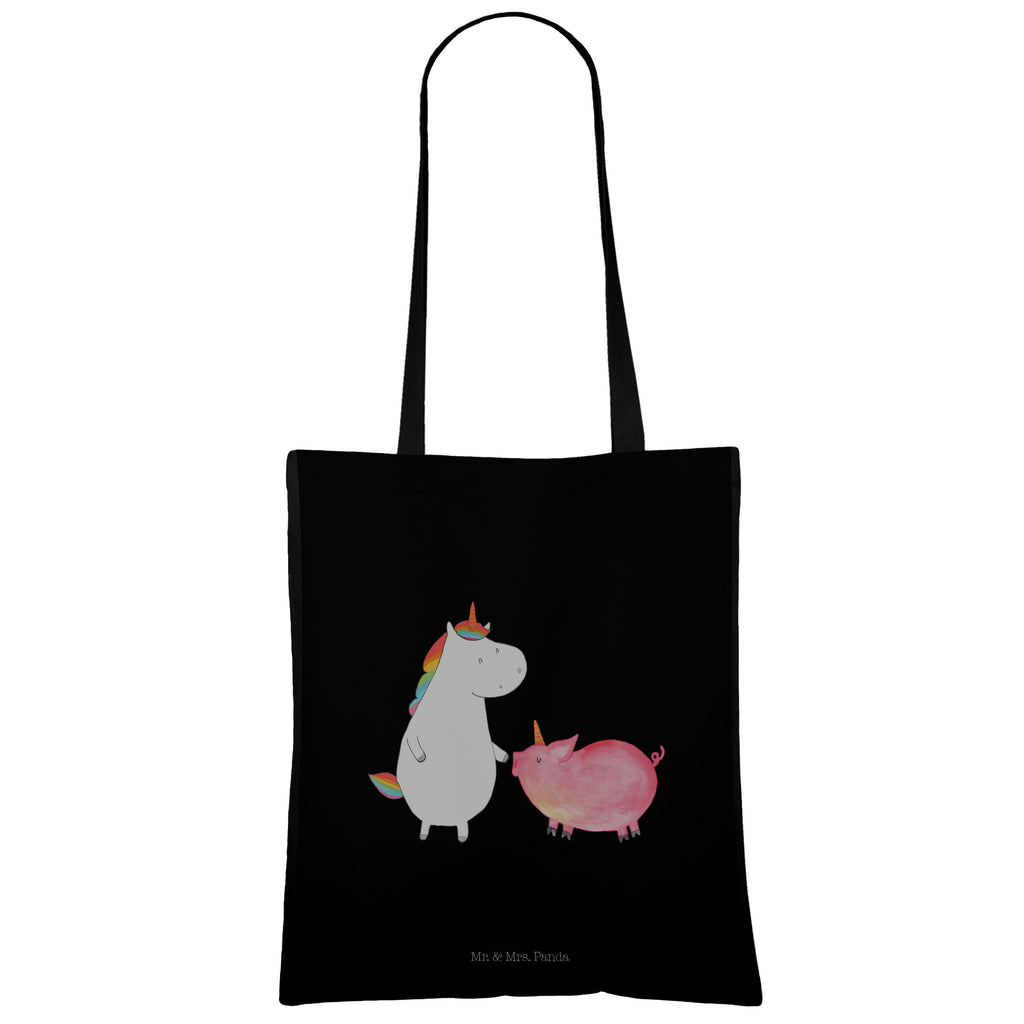 Tragetasche Einhorn + Schweinhorn Beuteltasche, Beutel, Einkaufstasche, Jutebeutel, Stoffbeutel, Einhorn, Einhörner, Einhorn Deko, Pegasus, Unicorn, Freundschaft, Schweinhorn, Schwein, Freundin, Schweinchen