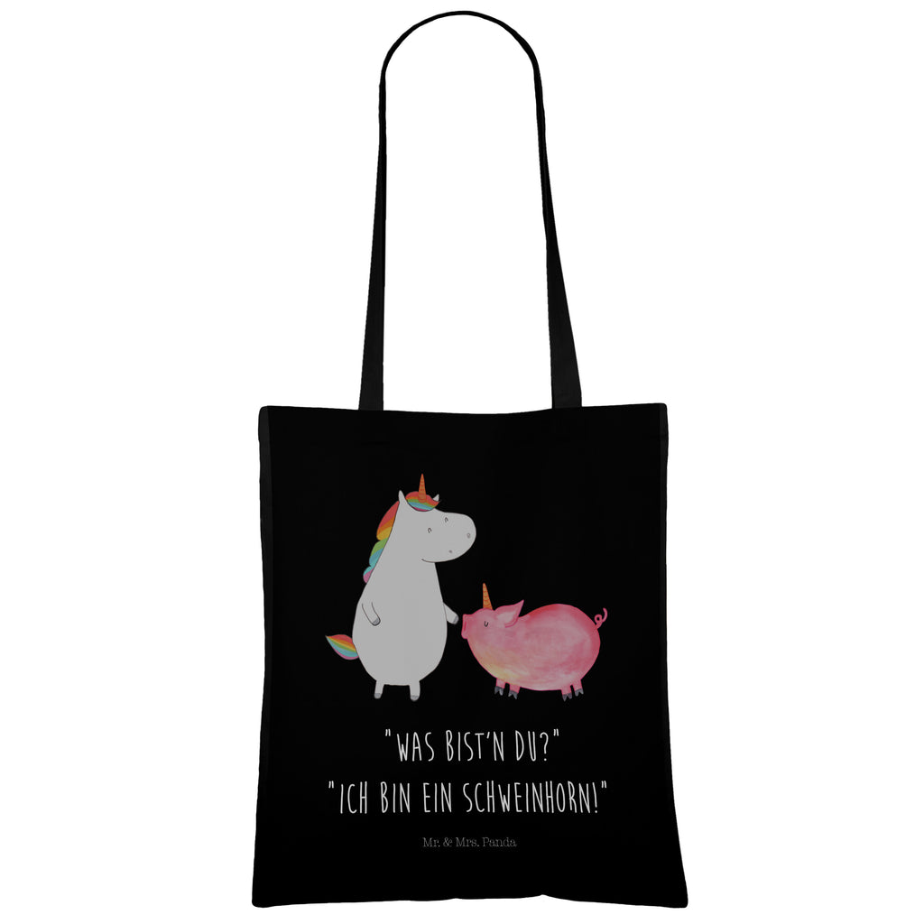 Tragetasche Einhorn + Schweinhorn Beuteltasche, Beutel, Einkaufstasche, Jutebeutel, Stoffbeutel, Einhorn, Einhörner, Einhorn Deko, Pegasus, Unicorn, Freundschaft, Schweinhorn, Schwein, Freundin, Schweinchen