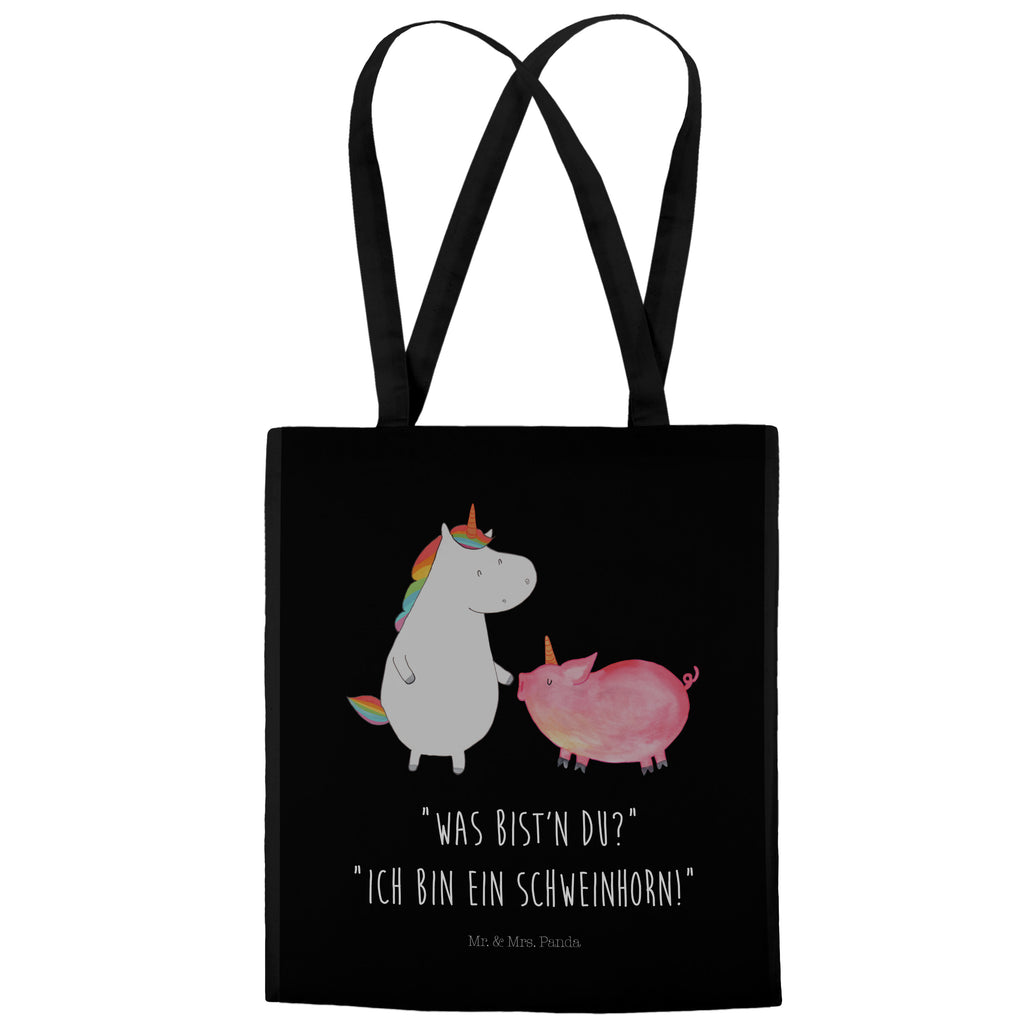 Tragetasche Einhorn + Schweinhorn Beuteltasche, Beutel, Einkaufstasche, Jutebeutel, Stoffbeutel, Einhorn, Einhörner, Einhorn Deko, Pegasus, Unicorn, Freundschaft, Schweinhorn, Schwein, Freundin, Schweinchen