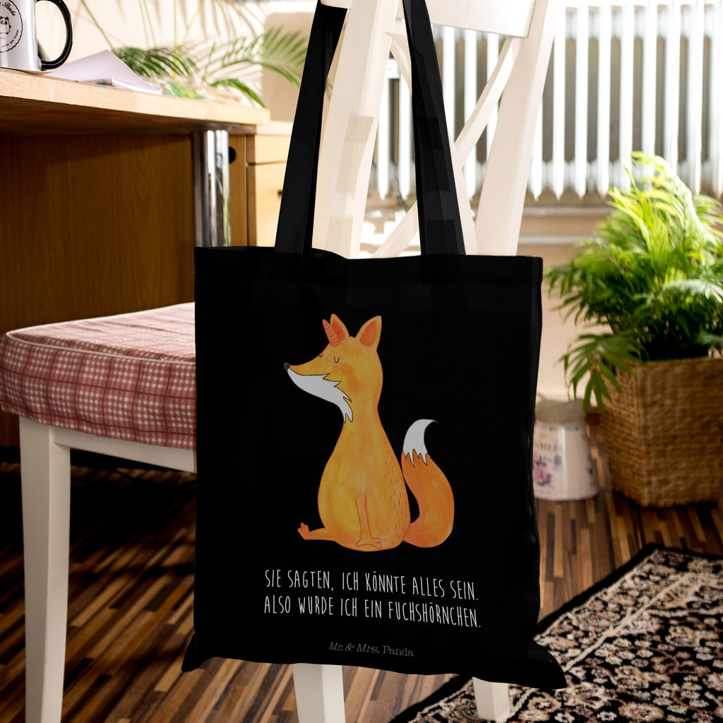 Tragetasche Fuchshörnchen Beuteltasche, Beutel, Einkaufstasche, Jutebeutel, Stoffbeutel, Einhorn, Einhörner, Einhorn Deko, Pegasus, Unicorn, Fuchs, Unicorns, Fuchshörnchen, Fuchshorn, Foxycorn, Füchse