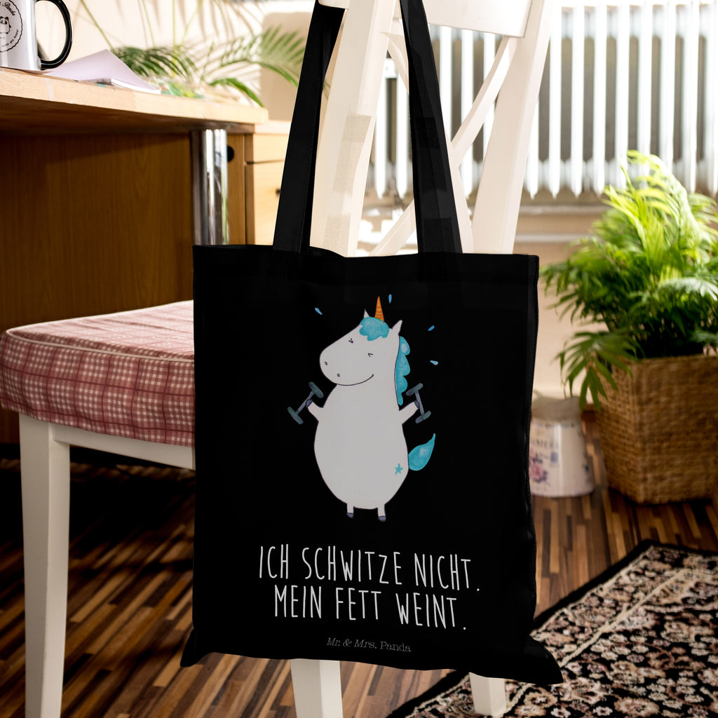 Tragetasche Einhorn Fitness Beuteltasche, Beutel, Einkaufstasche, Jutebeutel, Stoffbeutel, Einhorn, Einhörner, Einhorn Deko, Pegasus, Unicorn, Gym, Fitness, Fitnessstudio, Diät, Abnehmen, Sport, Pumpen, Geräte, Sixpack