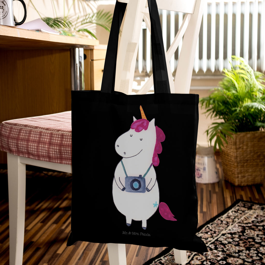 Tragetasche Einhorn Fotograf Beuteltasche, Beutel, Einkaufstasche, Jutebeutel, Stoffbeutel, Einhorn, Einhörner, Einhorn Deko, Pegasus, Unicorn, Fotograf, Fotografie, Kamera, Reisen, Weltreise, Weltenbummler, Urlaub, Tourist, Kurztrip, Reise, Städtereise