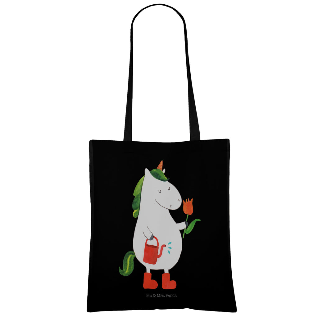 Tragetasche Einhorn Gärtner Beuteltasche, Beutel, Einkaufstasche, Jutebeutel, Stoffbeutel, Einhorn, Einhörner, Einhorn Deko, Pegasus, Unicorn, Luftballon, Gießkanne, Giesskanne, Lebenslust, Freude, Blume, Freundin, Garten, Stiefel