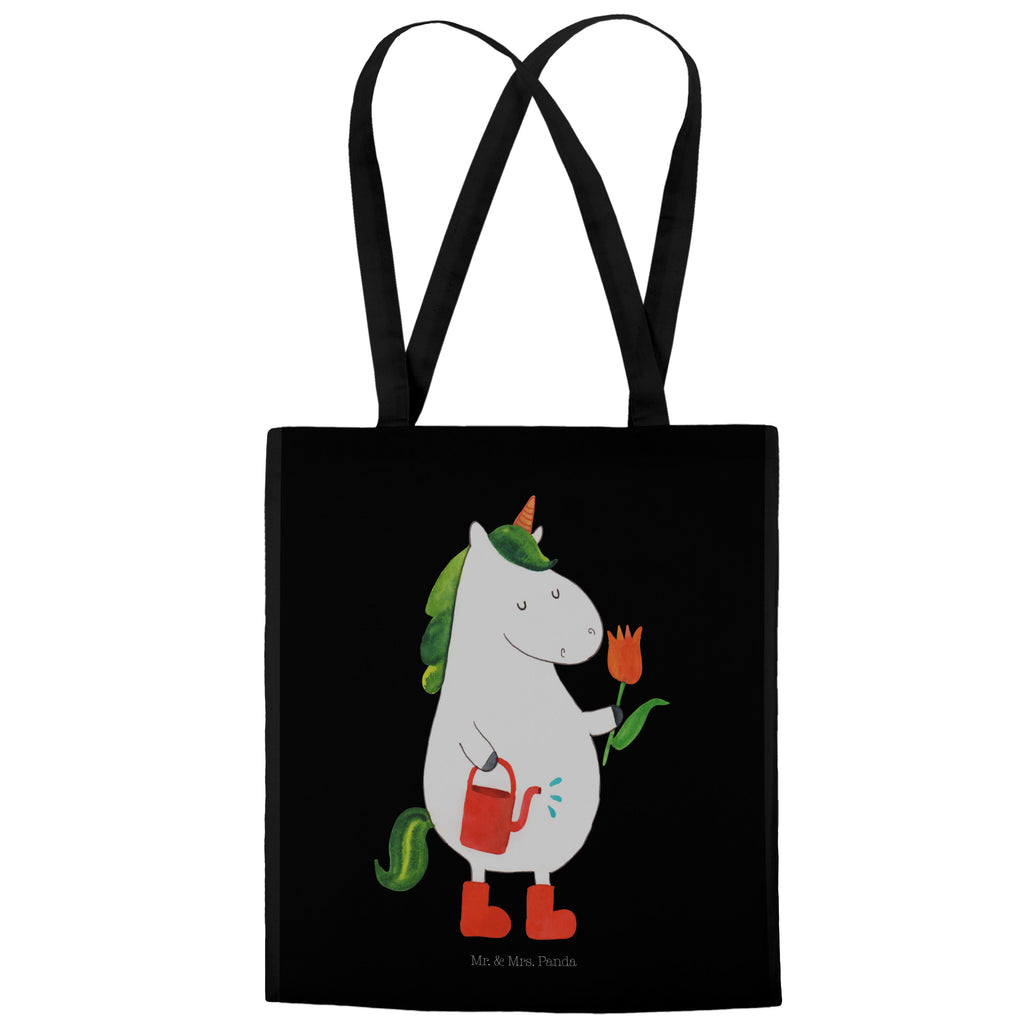 Tragetasche Einhorn Gärtner Beuteltasche, Beutel, Einkaufstasche, Jutebeutel, Stoffbeutel, Einhorn, Einhörner, Einhorn Deko, Pegasus, Unicorn, Luftballon, Gießkanne, Giesskanne, Lebenslust, Freude, Blume, Freundin, Garten, Stiefel