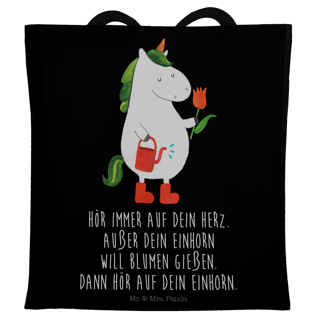 Tragetasche Einhorn Gärtner Beuteltasche, Beutel, Einkaufstasche, Jutebeutel, Stoffbeutel, Einhorn, Einhörner, Einhorn Deko, Pegasus, Unicorn, Luftballon, Gießkanne, Giesskanne, Lebenslust, Freude, Blume, Freundin, Garten, Stiefel