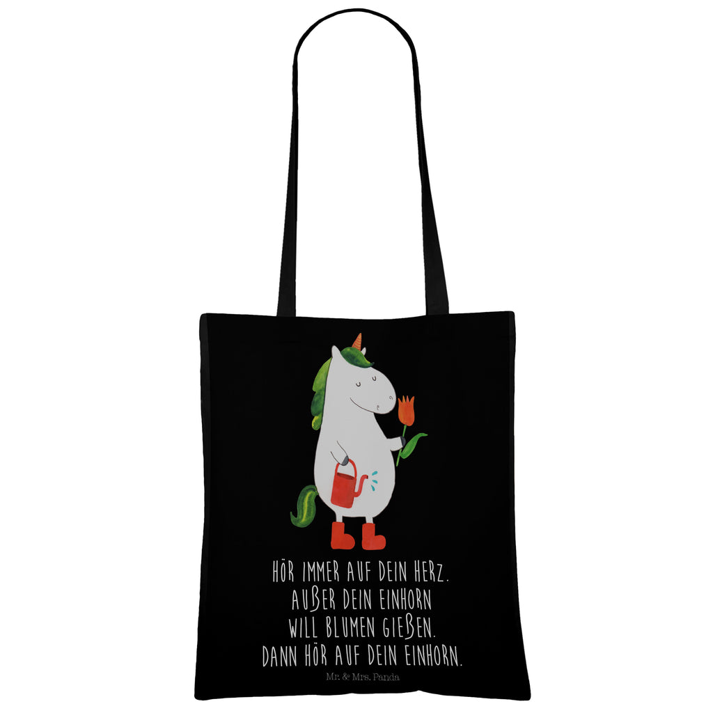 Tragetasche Einhorn Gärtner Beuteltasche, Beutel, Einkaufstasche, Jutebeutel, Stoffbeutel, Einhorn, Einhörner, Einhorn Deko, Pegasus, Unicorn, Luftballon, Gießkanne, Giesskanne, Lebenslust, Freude, Blume, Freundin, Garten, Stiefel