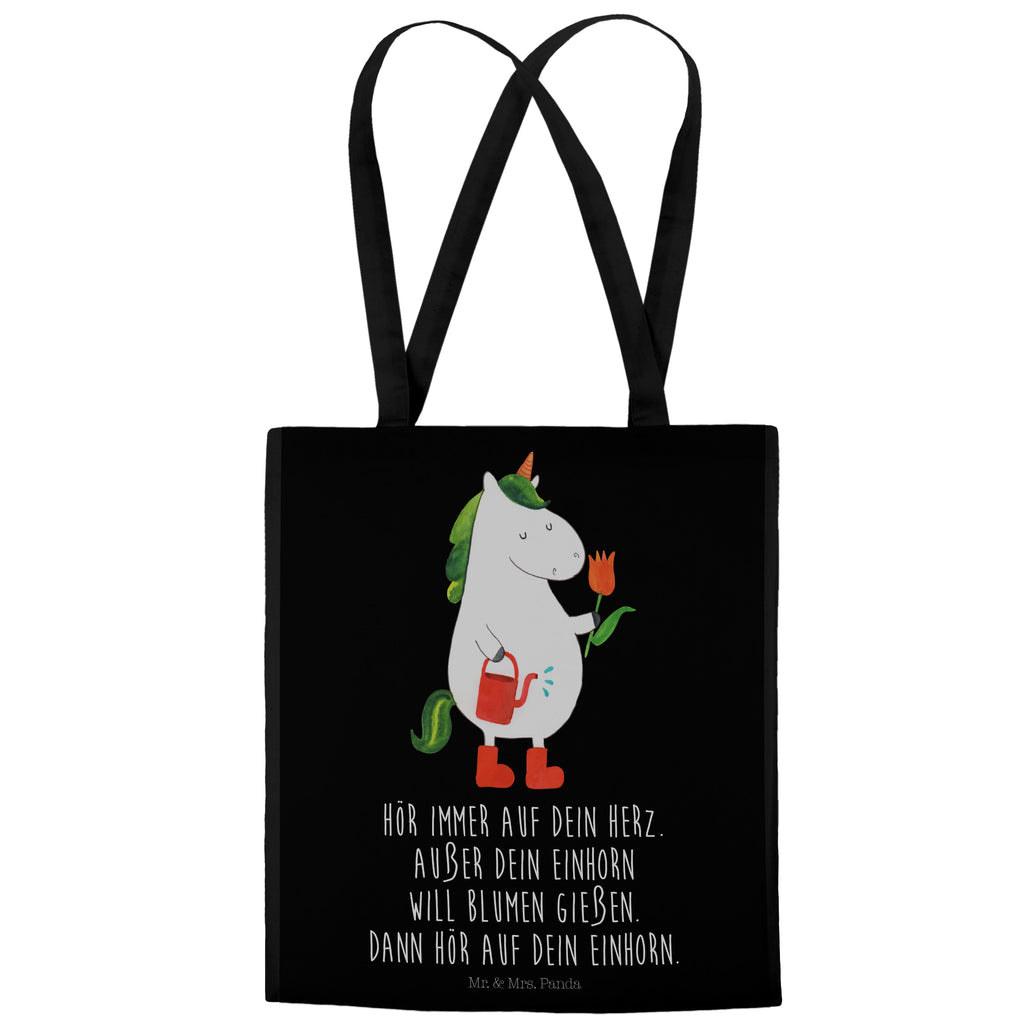 Tragetasche Einhorn Gärtner Beuteltasche, Beutel, Einkaufstasche, Jutebeutel, Stoffbeutel, Einhorn, Einhörner, Einhorn Deko, Pegasus, Unicorn, Luftballon, Gießkanne, Giesskanne, Lebenslust, Freude, Blume, Freundin, Garten, Stiefel