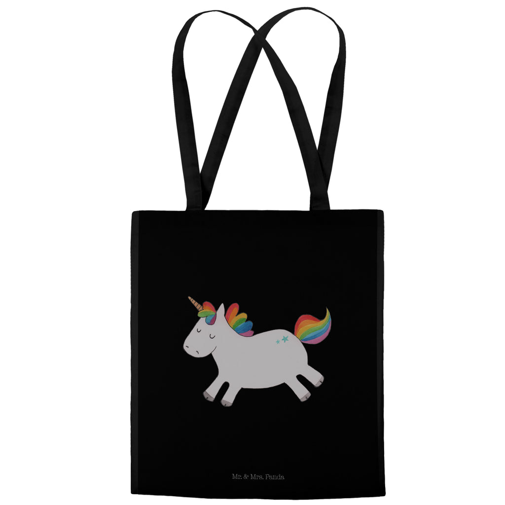 Tragetasche Einhorn Happy Beuteltasche, Beutel, Einkaufstasche, Jutebeutel, Stoffbeutel, Einhorn, Einhörner, Einhorn Deko, Pegasus, Unicorn, glücklich, fröhlich, Spaß, Freude, Lebensfreude, witzig, spannend, Lächeln, Lachen