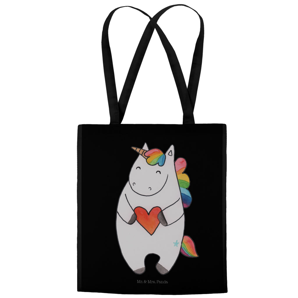 Tragetasche Einhorn Herz Beuteltasche, Beutel, Einkaufstasche, Jutebeutel, Stoffbeutel, Einhorn, Einhörner, Einhorn Deko, Pegasus, Unicorn, Herz, schlimm, böse, witzig, lustig, Freundin, anders, bunt