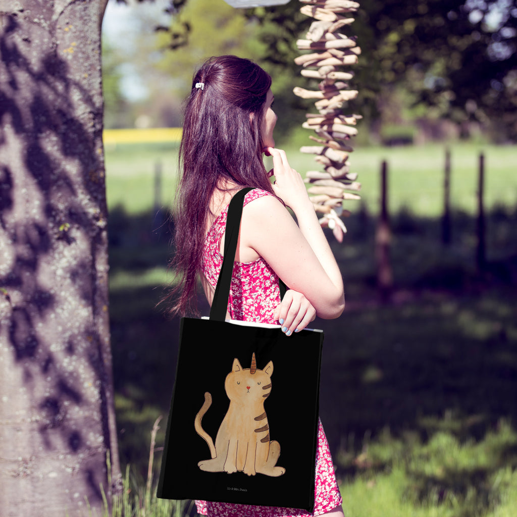 Tragetasche Einhorn Katze Beuteltasche, Beutel, Einkaufstasche, Jutebeutel, Stoffbeutel, Einhorn, Einhörner, Einhorn Deko, Pegasus, Unicorn, Katzer, Mieze, Regenbogen, Glitzer, Einhornpower, Erwachsenwerden, Katze, Katzenhorn, Einhornkatze, Kittyhorn