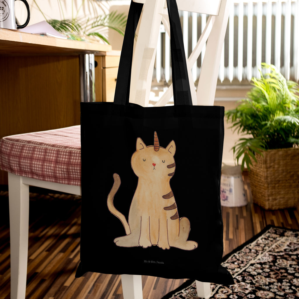 Tragetasche Einhorn Katze Beuteltasche, Beutel, Einkaufstasche, Jutebeutel, Stoffbeutel, Einhorn, Einhörner, Einhorn Deko, Pegasus, Unicorn, Katzer, Mieze, Regenbogen, Glitzer, Einhornpower, Erwachsenwerden, Katze, Katzenhorn, Einhornkatze, Kittyhorn