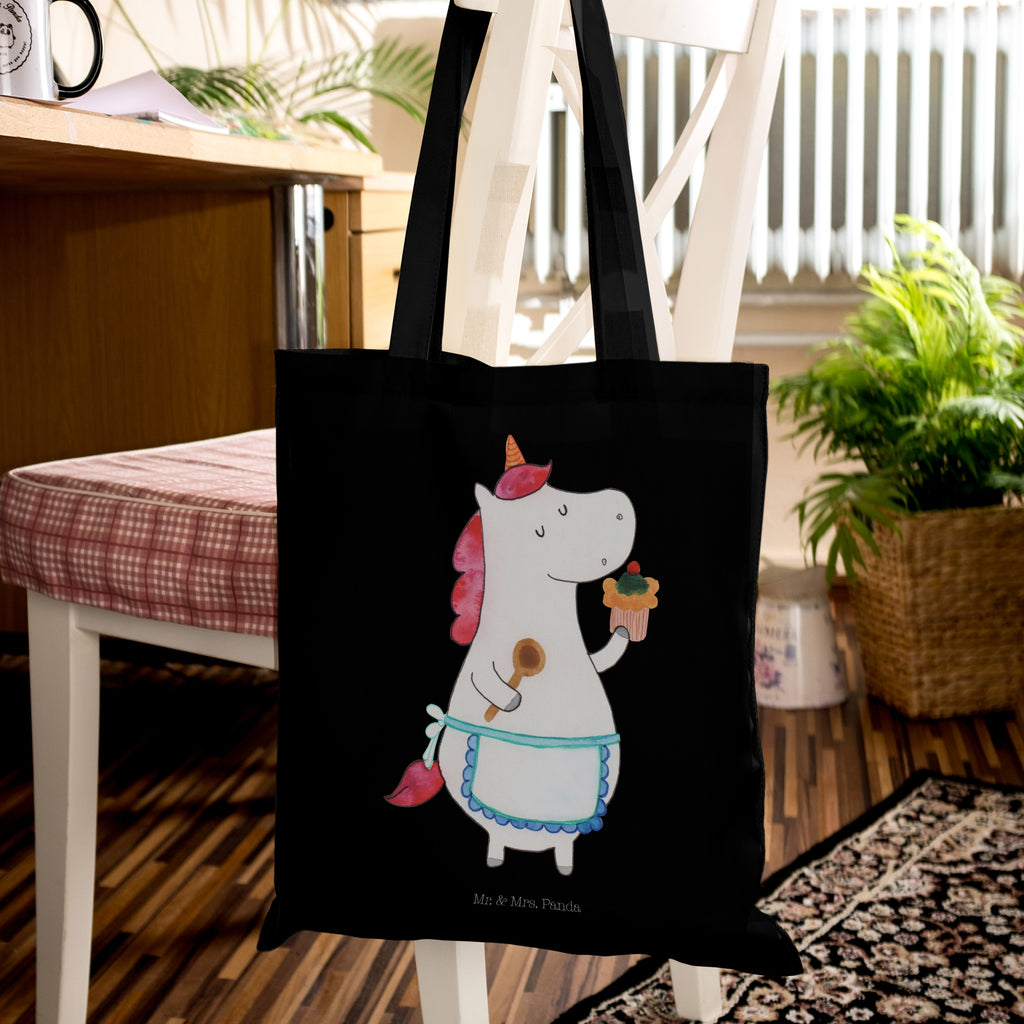 Tragetasche Einhorn Küchenfee Beuteltasche, Beutel, Einkaufstasche, Jutebeutel, Stoffbeutel, Einhorn, Einhörner, Einhorn Deko, Pegasus, Unicorn, backen, Muffin, Motivation, Träumer, träumen, Bäckerin, Hobbykoch, Koch, Torte, Kuchen