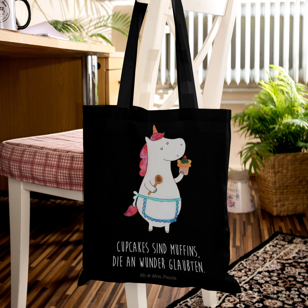 Tragetasche Einhorn Küchenfee Beuteltasche, Beutel, Einkaufstasche, Jutebeutel, Stoffbeutel, Einhorn, Einhörner, Einhorn Deko, Pegasus, Unicorn, backen, Muffin, Motivation, Träumer, träumen, Bäckerin, Hobbykoch, Koch, Torte, Kuchen
