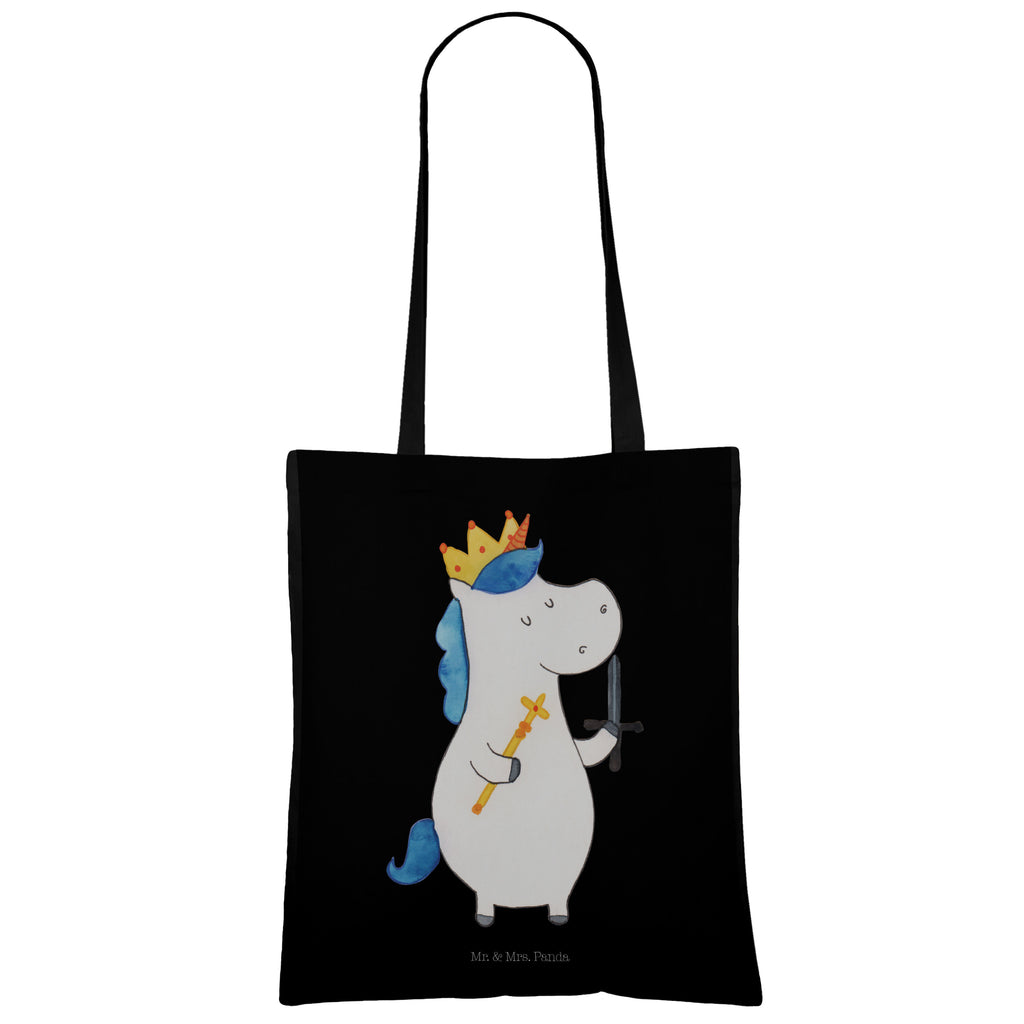 Tragetasche Einhorn König mit Schwert Beuteltasche, Beutel, Einkaufstasche, Jutebeutel, Stoffbeutel, Einhorn, Einhörner, Einhorn Deko, Pegasus, Unicorn, König, Ritter, Mittelalter