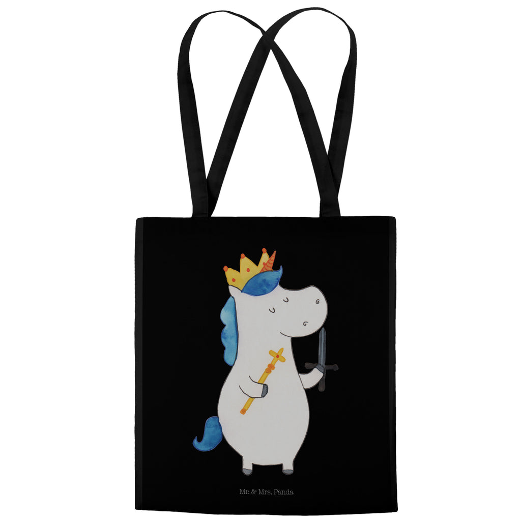 Tragetasche Einhorn König mit Schwert Beuteltasche, Beutel, Einkaufstasche, Jutebeutel, Stoffbeutel, Einhorn, Einhörner, Einhorn Deko, Pegasus, Unicorn, König, Ritter, Mittelalter