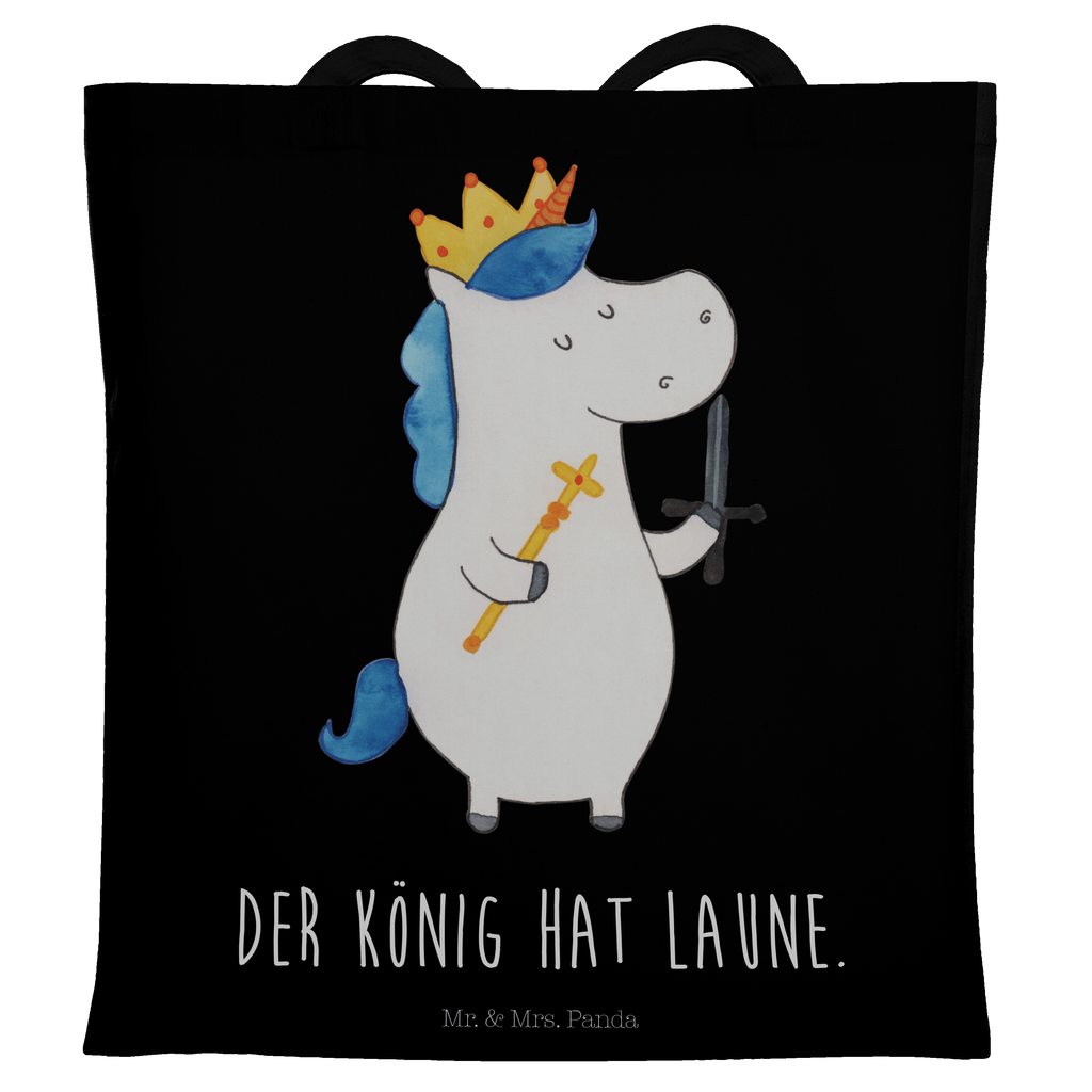 Tragetasche Einhorn König mit Schwert Beuteltasche, Beutel, Einkaufstasche, Jutebeutel, Stoffbeutel, Einhorn, Einhörner, Einhorn Deko, Pegasus, Unicorn, König, Ritter, Mittelalter