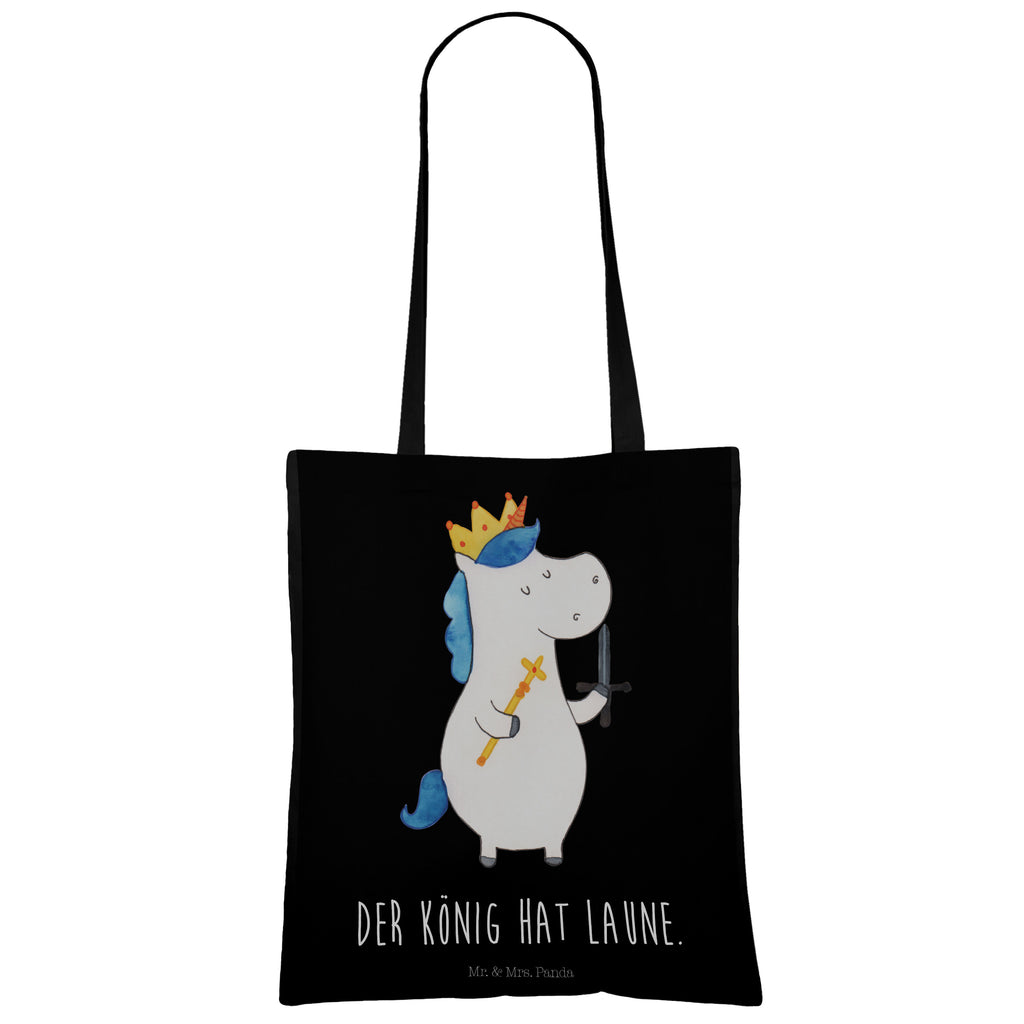 Tragetasche Einhorn König mit Schwert Beuteltasche, Beutel, Einkaufstasche, Jutebeutel, Stoffbeutel, Einhorn, Einhörner, Einhorn Deko, Pegasus, Unicorn, König, Ritter, Mittelalter