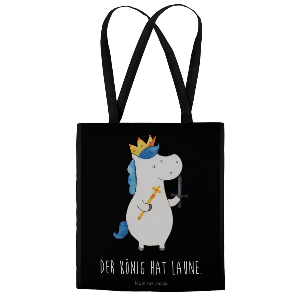 Tragetasche Einhorn König mit Schwert Beuteltasche, Beutel, Einkaufstasche, Jutebeutel, Stoffbeutel, Einhorn, Einhörner, Einhorn Deko, Pegasus, Unicorn, König, Ritter, Mittelalter
