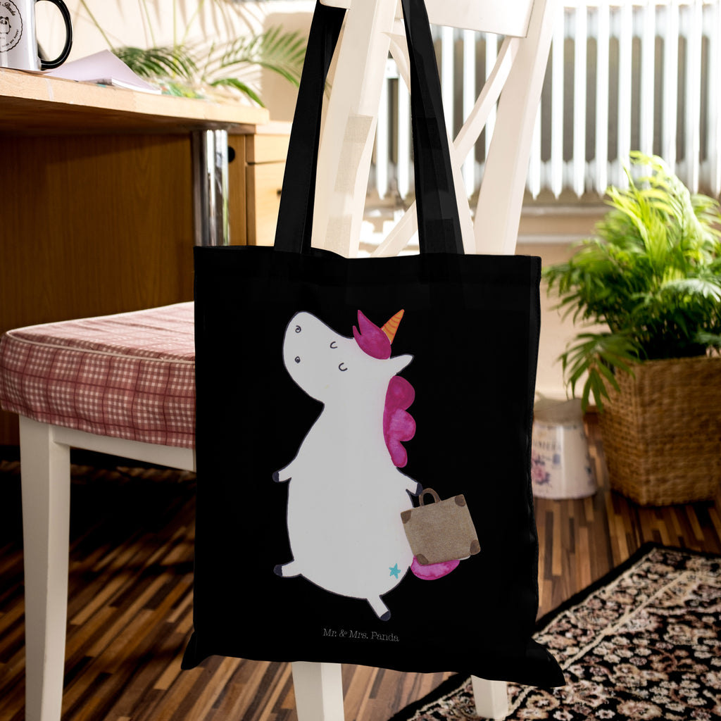 Tragetasche Einhorn Koffer Beuteltasche, Beutel, Einkaufstasche, Jutebeutel, Stoffbeutel, Einhorn, Einhörner, Einhorn Deko, Pegasus, Unicorn, unicorn, Koffer, Verreisen, Reise, Gepäck, Abenteuer, Erwachsen, Kind, albern, Spaß, lustig, witzig