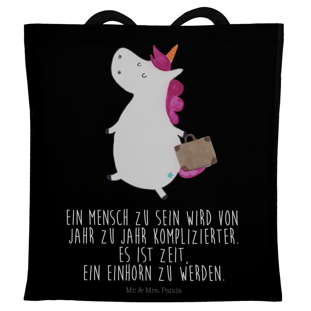 Tragetasche Einhorn Koffer Beuteltasche, Beutel, Einkaufstasche, Jutebeutel, Stoffbeutel, Einhorn, Einhörner, Einhorn Deko, Pegasus, Unicorn, unicorn, Koffer, Verreisen, Reise, Gepäck, Abenteuer, Erwachsen, Kind, albern, Spaß, lustig, witzig