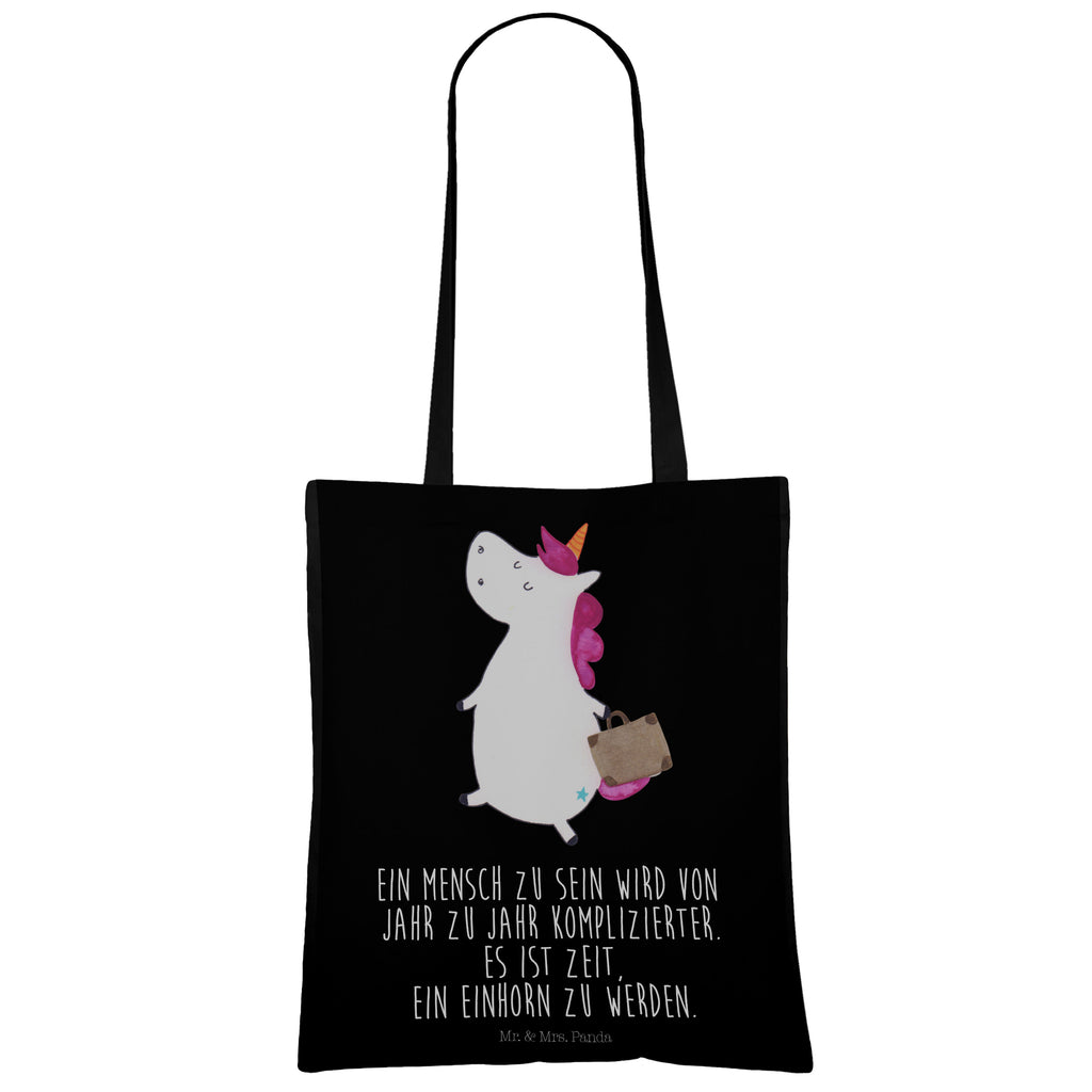 Tragetasche Einhorn Koffer Beuteltasche, Beutel, Einkaufstasche, Jutebeutel, Stoffbeutel, Einhorn, Einhörner, Einhorn Deko, Pegasus, Unicorn, unicorn, Koffer, Verreisen, Reise, Gepäck, Abenteuer, Erwachsen, Kind, albern, Spaß, lustig, witzig