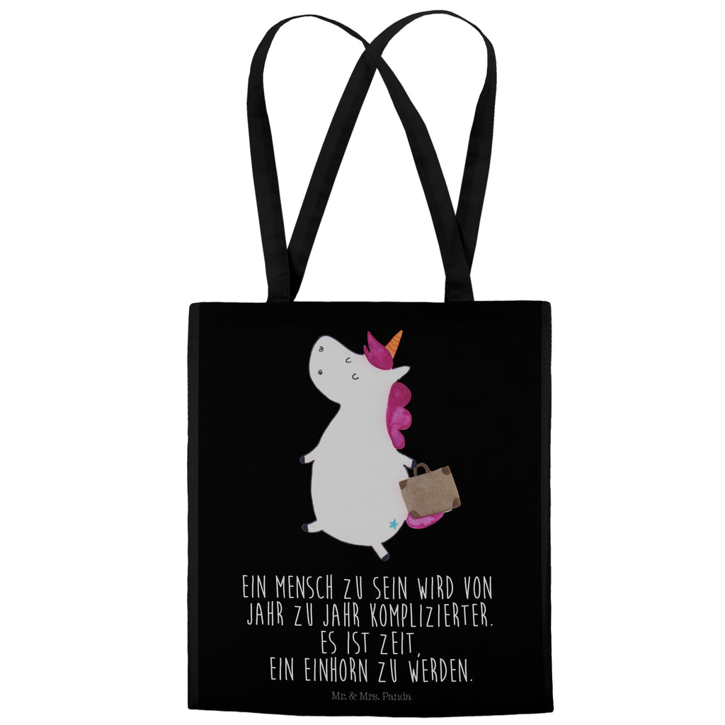 Tragetasche Einhorn Koffer Beuteltasche, Beutel, Einkaufstasche, Jutebeutel, Stoffbeutel, Einhorn, Einhörner, Einhorn Deko, Pegasus, Unicorn, unicorn, Koffer, Verreisen, Reise, Gepäck, Abenteuer, Erwachsen, Kind, albern, Spaß, lustig, witzig