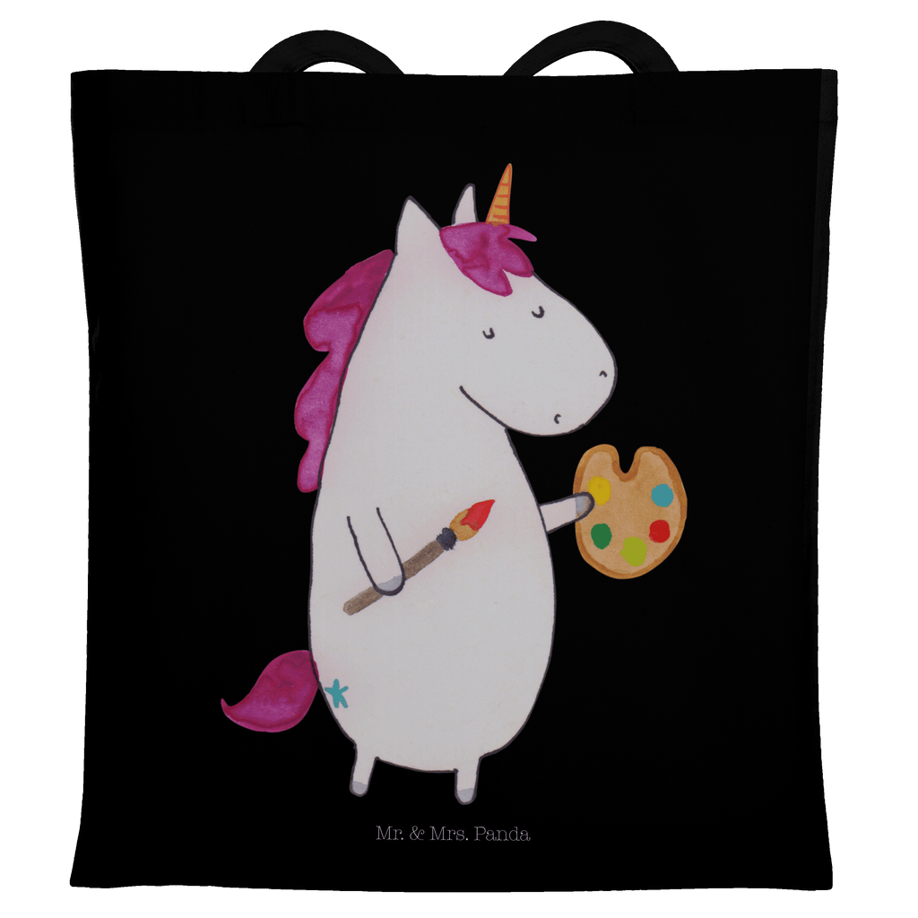 Tragetasche Einhorn Künstler Beuteltasche, Beutel, Einkaufstasche, Jutebeutel, Stoffbeutel, Einhorn, Einhörner, Einhorn Deko, Pegasus, Unicorn, Englisch, Künstler, Artist, Malen, Zeichnen, Welt, Farbe, Stift, Pinsel, Geschenk, Maler