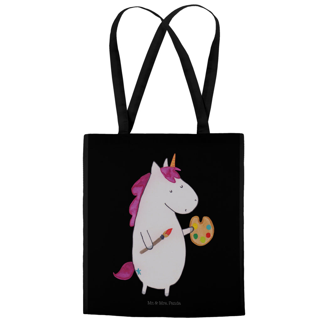 Tragetasche Einhorn Künstler Beuteltasche, Beutel, Einkaufstasche, Jutebeutel, Stoffbeutel, Einhorn, Einhörner, Einhorn Deko, Pegasus, Unicorn, Englisch, Künstler, Artist, Malen, Zeichnen, Welt, Farbe, Stift, Pinsel, Geschenk, Maler