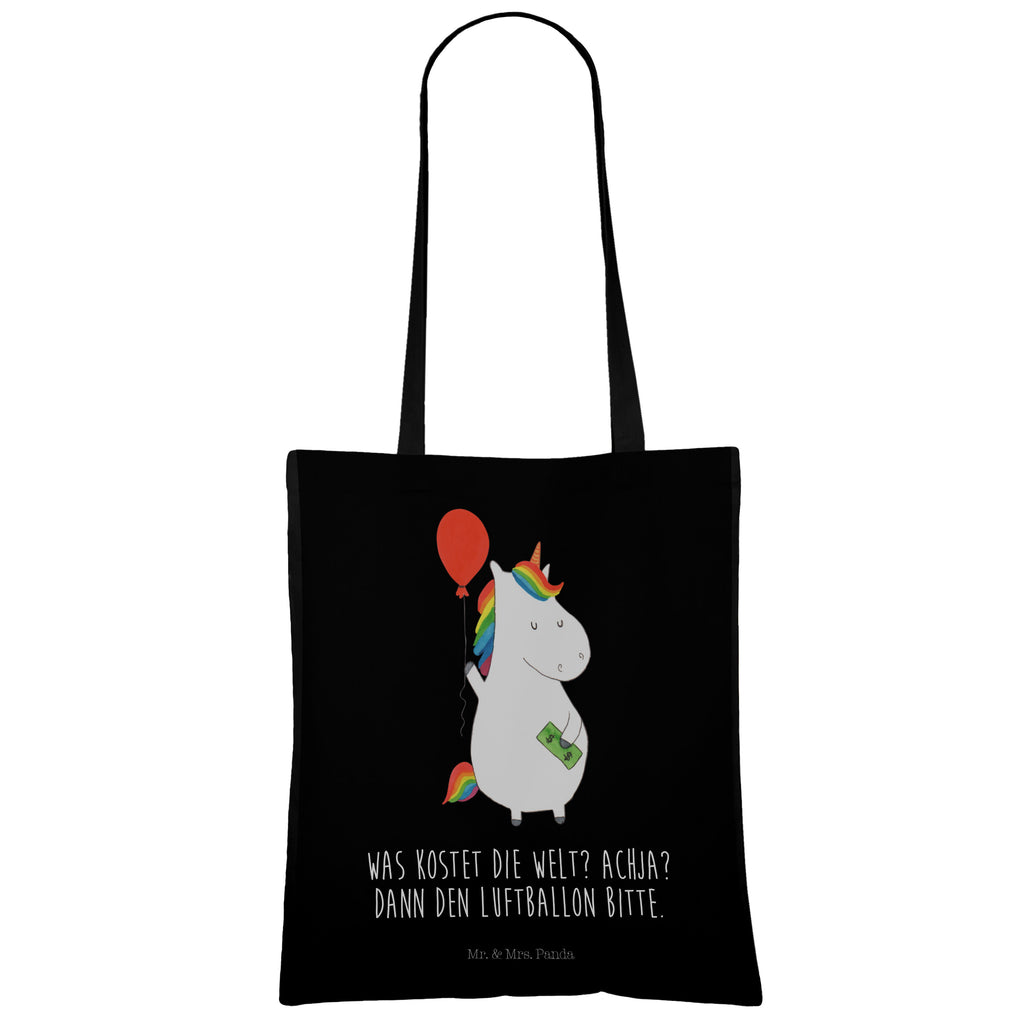 Tragetasche Einhorn Luftballon Beuteltasche, Beutel, Einkaufstasche, Jutebeutel, Stoffbeutel, Einhorn, Einhörner, Einhorn Deko, Pegasus, Unicorn, Luftballon, Geld, Lebenslust, Freude, Geschenk, Freundin