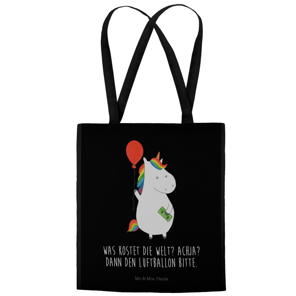 Tragetasche Einhorn Luftballon Beuteltasche, Beutel, Einkaufstasche, Jutebeutel, Stoffbeutel, Einhorn, Einhörner, Einhorn Deko, Pegasus, Unicorn, Luftballon, Geld, Lebenslust, Freude, Geschenk, Freundin