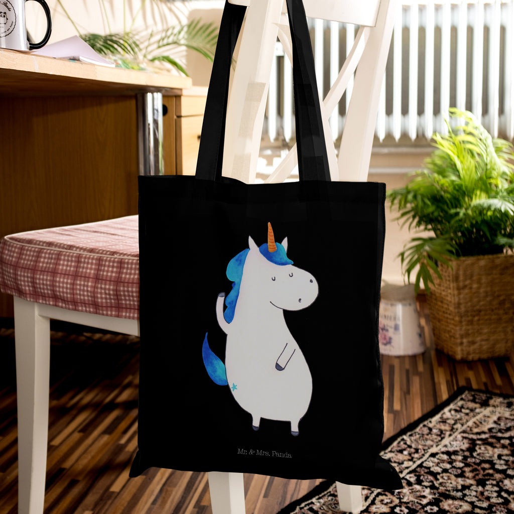 Tragetasche Einhorn Mann Beuteltasche, Beutel, Einkaufstasche, Jutebeutel, Stoffbeutel, Einhorn, Einhörner, Einhorn Deko, Pegasus, Unicorn, cool, Mann, Freundin, Familie, bester Freund, BFF, Party, hübsch, beste