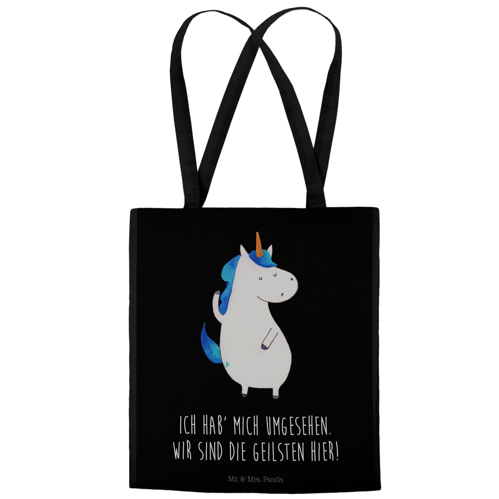Tragetasche Einhorn Mann Beuteltasche, Beutel, Einkaufstasche, Jutebeutel, Stoffbeutel, Einhorn, Einhörner, Einhorn Deko, Pegasus, Unicorn, cool, Mann, Freundin, Familie, bester Freund, BFF, Party, hübsch, beste