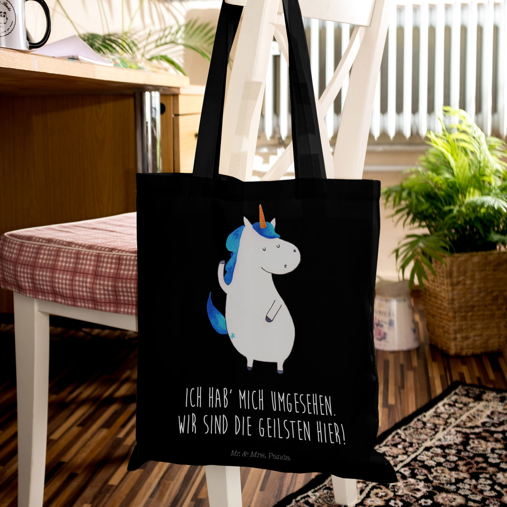 Tragetasche Einhorn Mann Beuteltasche, Beutel, Einkaufstasche, Jutebeutel, Stoffbeutel, Einhorn, Einhörner, Einhorn Deko, Pegasus, Unicorn, cool, Mann, Freundin, Familie, bester Freund, BFF, Party, hübsch, beste