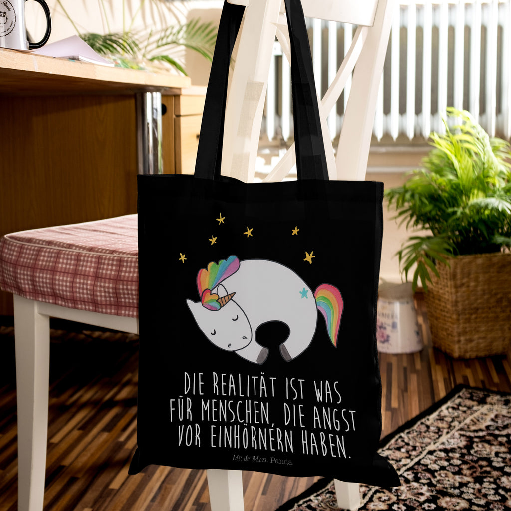 Tragetasche Einhorn Nacht Beuteltasche, Beutel, Einkaufstasche, Jutebeutel, Stoffbeutel, Einhorn, Einhörner, Einhorn Deko, Pegasus, Unicorn, Träume, Traum, unicorn, Realität, Menschen, Geschenk, Ruhe, Freundin