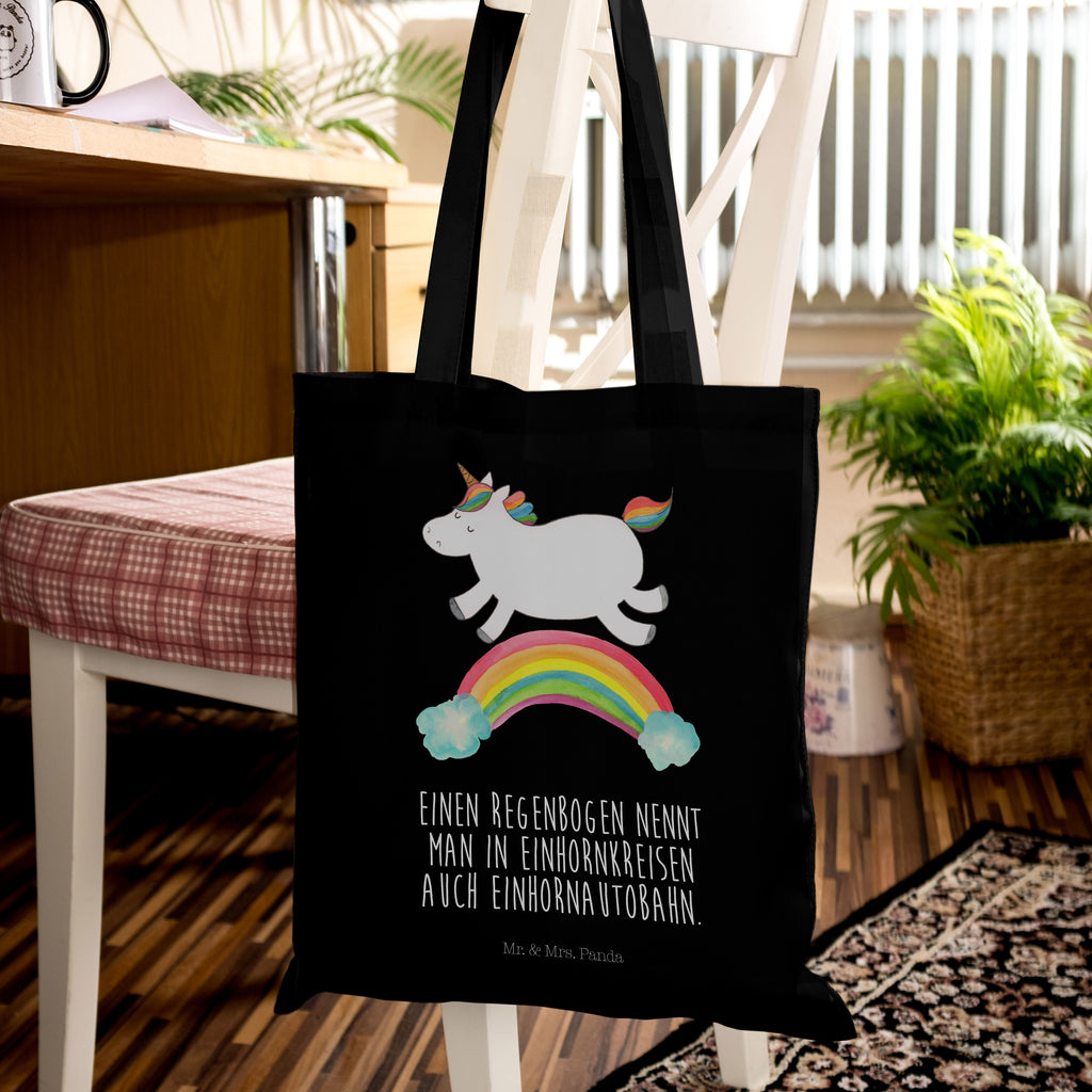 Tragetasche Einhorn Regenbogen Beuteltasche, Beutel, Einkaufstasche, Jutebeutel, Stoffbeutel, Einhorn, Einhörner, Einhorn Deko, Pegasus, Unicorn, Regenbogen, Glitzer, Einhornpower, Erwachsenwerden, Einhornautobahn