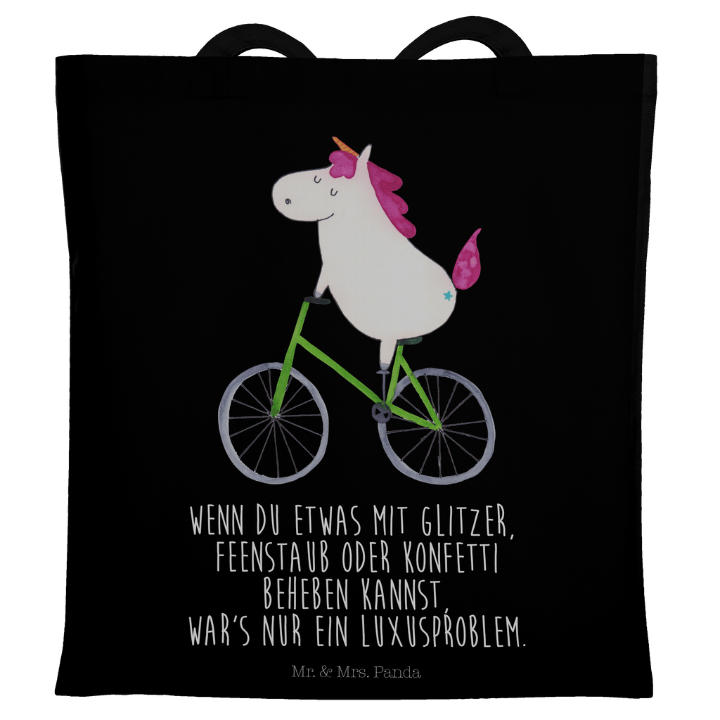 Tragetasche Einhorn Radfahrer Beuteltasche, Beutel, Einkaufstasche, Jutebeutel, Stoffbeutel, Einhorn, Einhörner, Einhorn Deko, Pegasus, Unicorn, Radfahren, Radfahrer, Rad, Bike, Feenstaub, Konfetti, Luxusproblem, Kummer, Liebeskummer